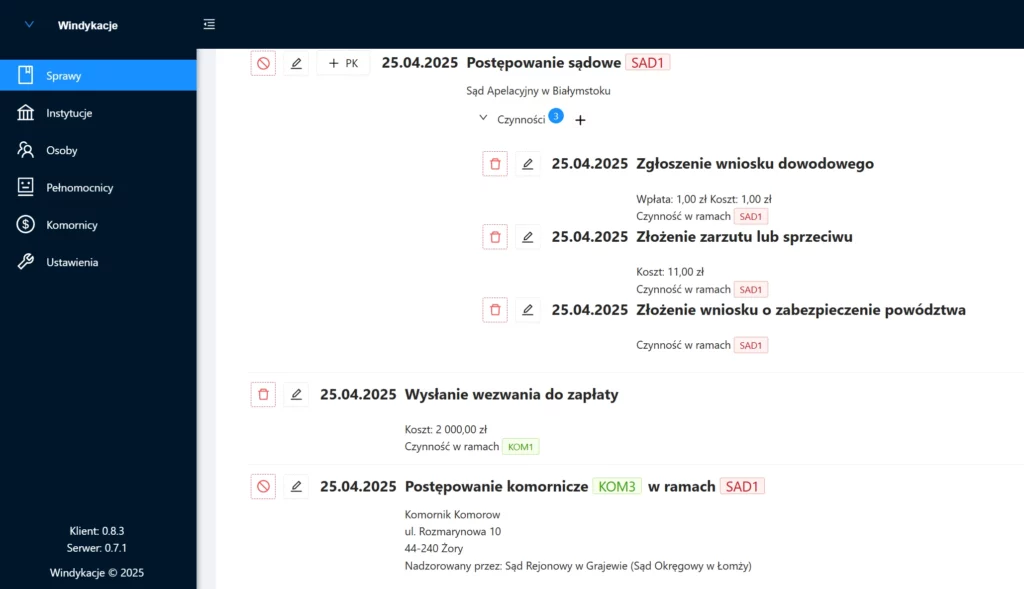 citiData - postępowanie wyndykacyjne
