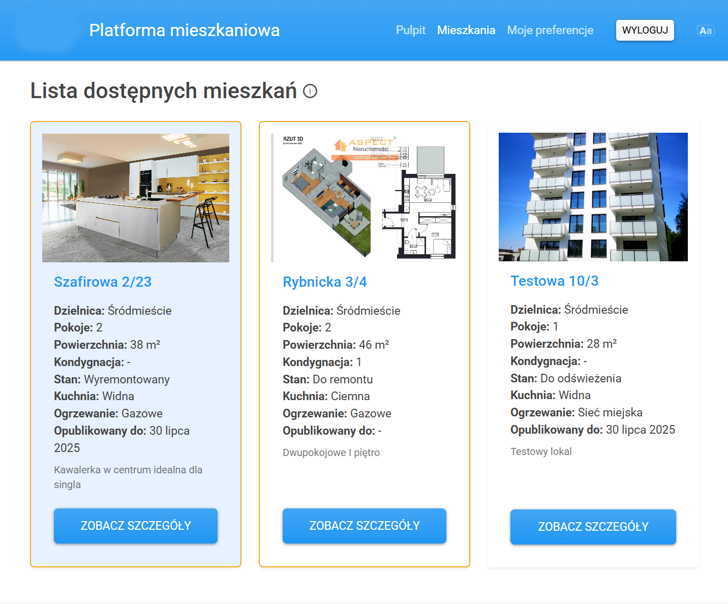 ESTATEciti - Lista dostępnych mieszkań
